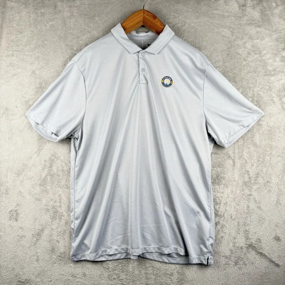 Nike Polo Shirt Mens 2XL Gray‎ Performance Dri-Fit Golf 75th Citrus Bowl Orlando